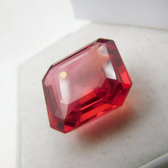 ON SALE !! 10.52 Carat Orange Color RARE Emerald Cut Orange Sapphire 13x10mm Loose Gemstone Jewelry Gift Free Delivery Free Gift