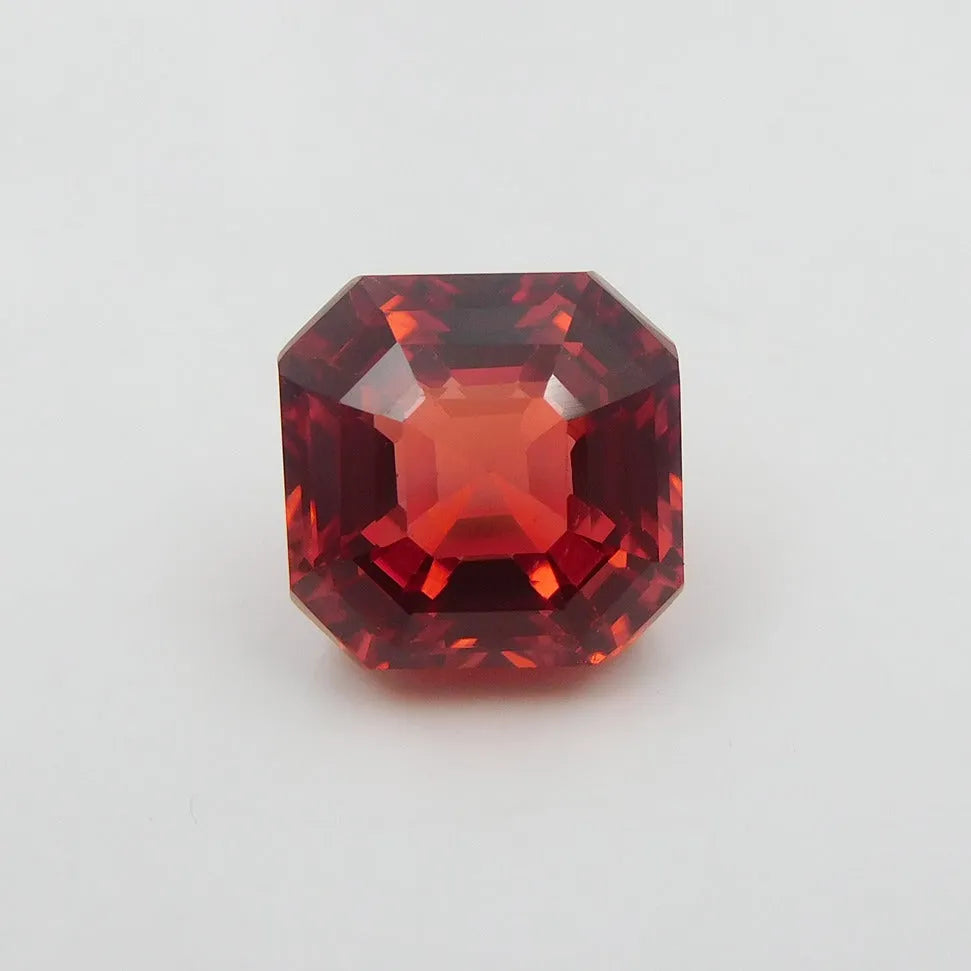 square shape 8.56 ct orange sapphire loose gemstone