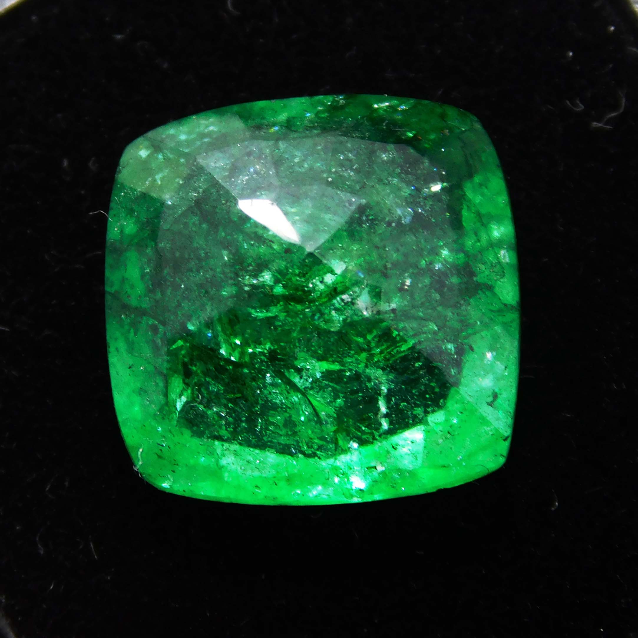 7.25 Ct Green CERTIFIED Loose Gemstone Natural Emerald Square Cushion Cut