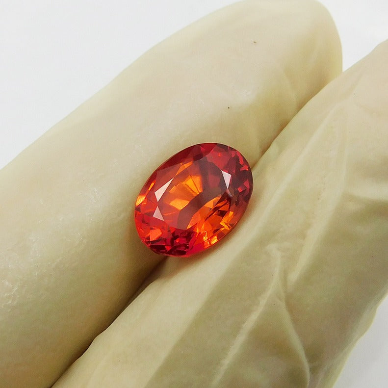 Natural Orange Sapphire 8.56 Carat Oval Shape Certified Loose Orange Sapphire Gemstone | Free Delivery Free Gift | Gift For Her / Him