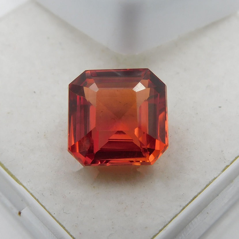 Orange Sapphire Flawless Ceylon Orange 8.56 Carat Sapphire Loose Square Cushion Gemstone Cut, Fine Quality Sapphire Ring And Jewelry Making Gemstone Cut Free Delivery Free Gift