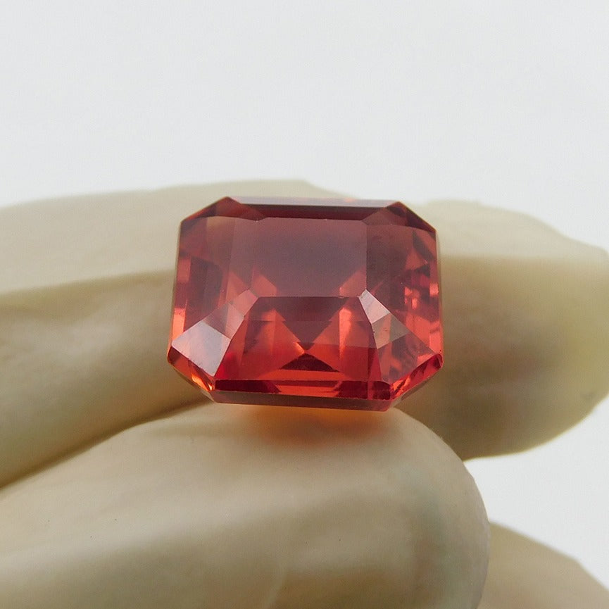 Orange Sapphire Flawless Ceylon Orange 8.56 Carat Sapphire Loose Square Cushion Gemstone Cut, Fine Quality Sapphire Ring And Jewelry Making Gemstone Cut Free Delivery Free Gift