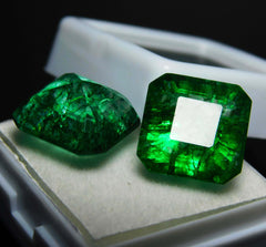 Square Cushion Emerald Natural Untreated Green Colombian Emerald 18 Ct Certified Loose Gemstone