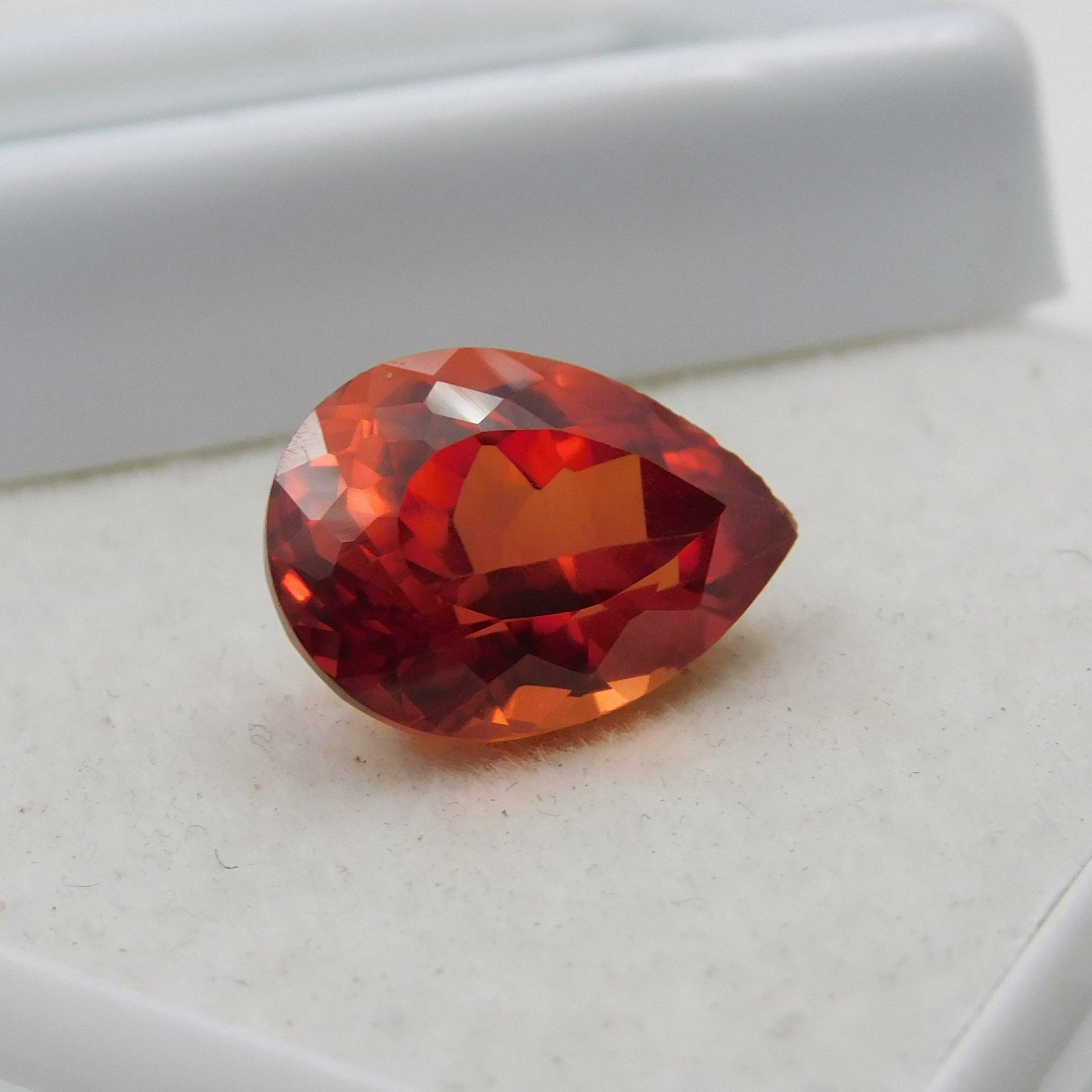 Natural Orange Sapphire Amazing Loose Gemstone 9.30 Ct CERTIFIED Ceylon Sapphire Orange Pear Shape