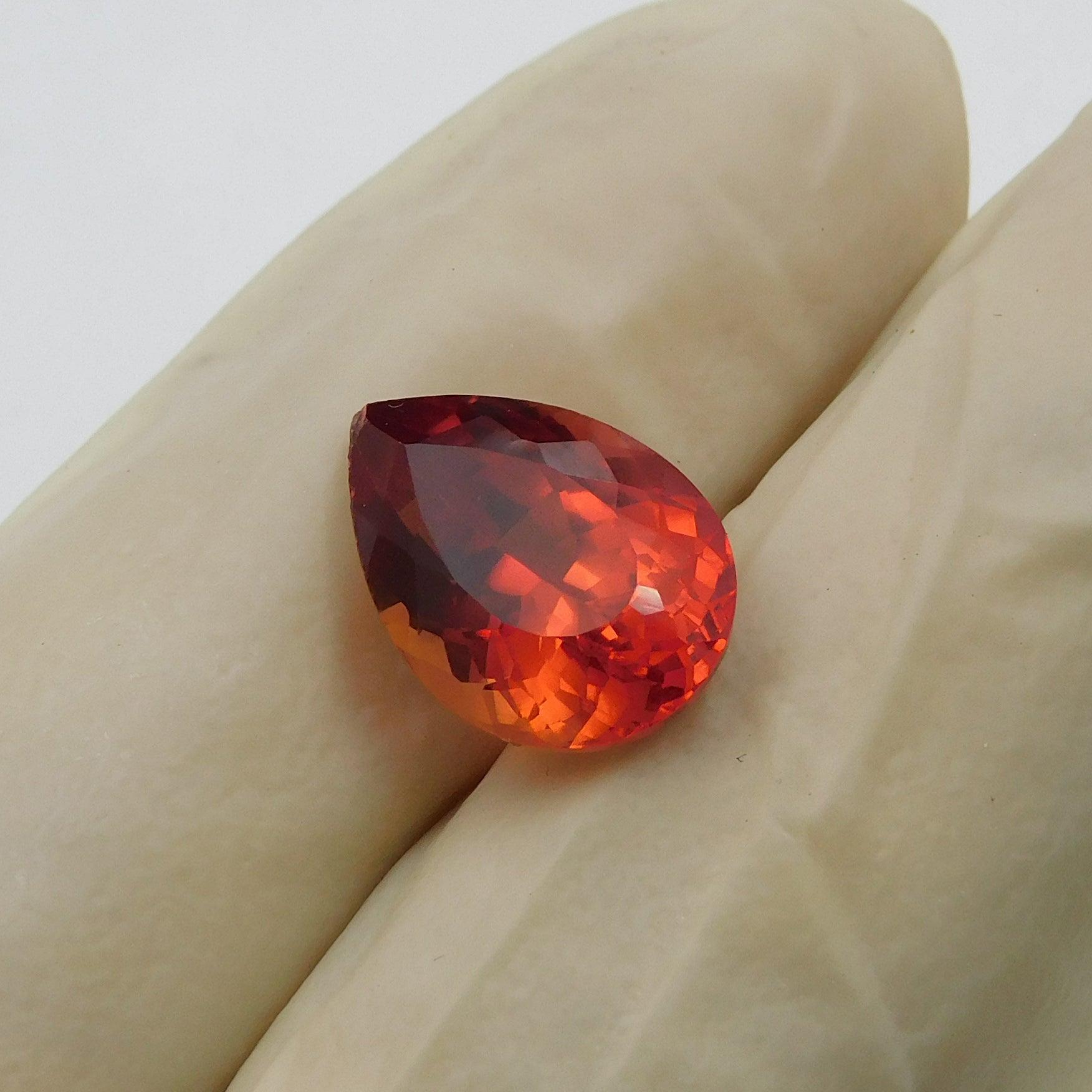 Natural Orange Sapphire Amazing Loose Gemstone 9.30 Ct CERTIFIED Ceylon Sapphire Orange Pear Shape