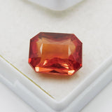 SALE !! Natural Orange Sapphire Certified 8.95 Ct Emerald Cut Sapphire Ring Size Loose Gemstone | Free Delivery & Gift | Gift For Good luck-Protection
