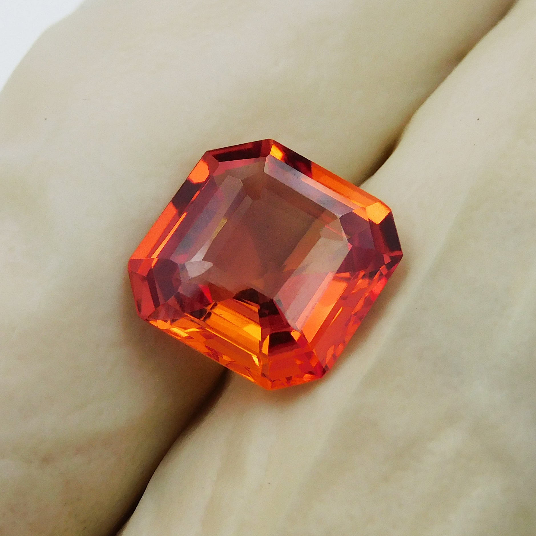 Excellent Quality Of Natural Orange Sapphire Stone 8.52 Carat Certified Loose Gems Square Shape Loose Gemstone Its Believe to Overall Well-Being