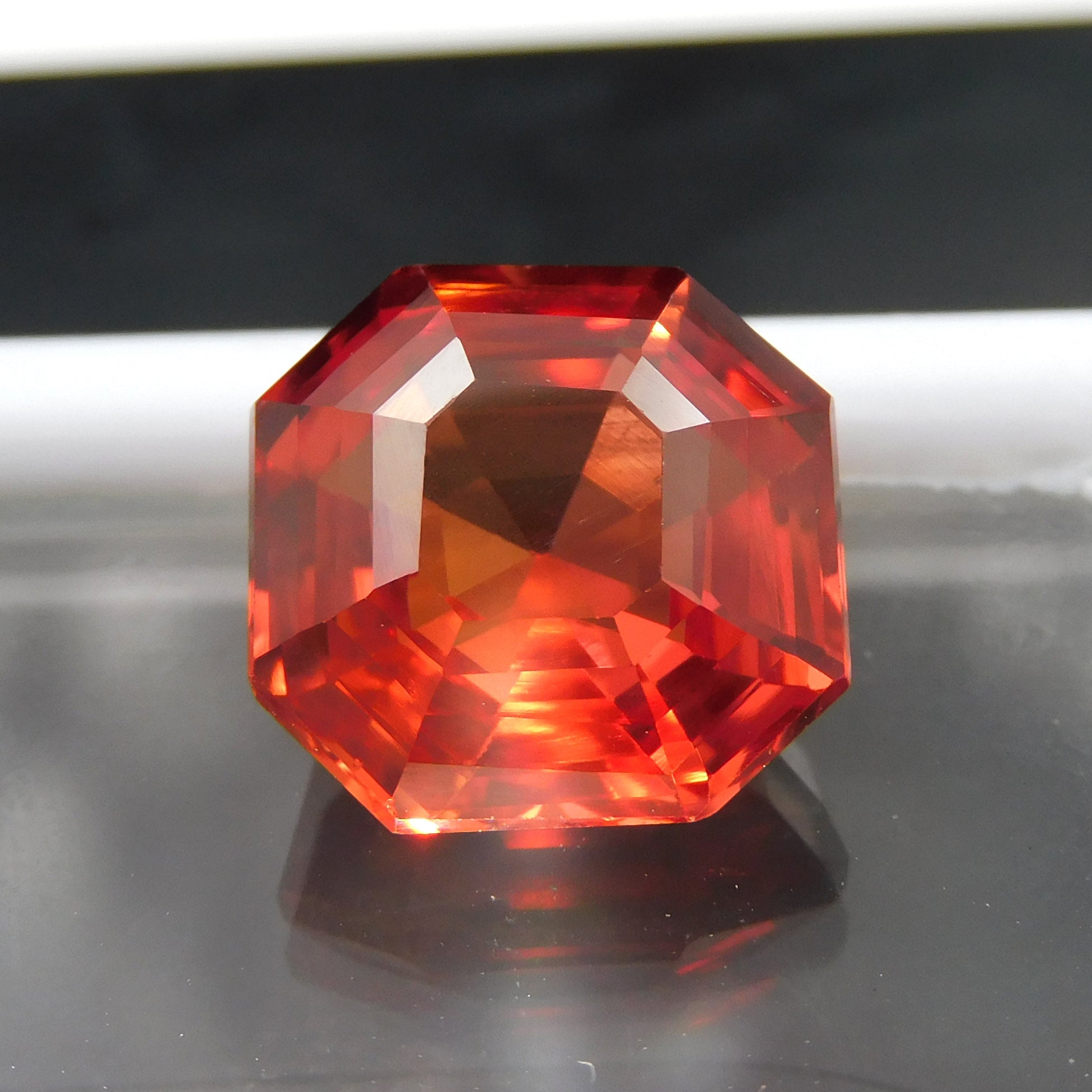 Best Offer !! 10.52 Ct Natural Orange Sapphire Certified Square Shape Sapphire Gemstone Use For Jewelry Gemstone !! Free Shipping Extra gift