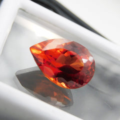 Certified Natural 8.99 Ct Pear Cut Orange Sapphire Best For Earring Size Highest Quality in the World - Best for Making Rings Ideal Loose Gemstone Gift Her Birthday