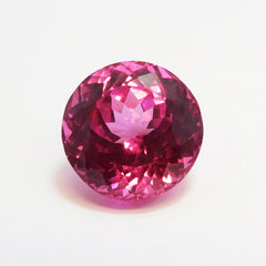 20.45 Ct CERTIFIED Natural Pink Tourmaline Round Cut Loose Gemstone Ring Size