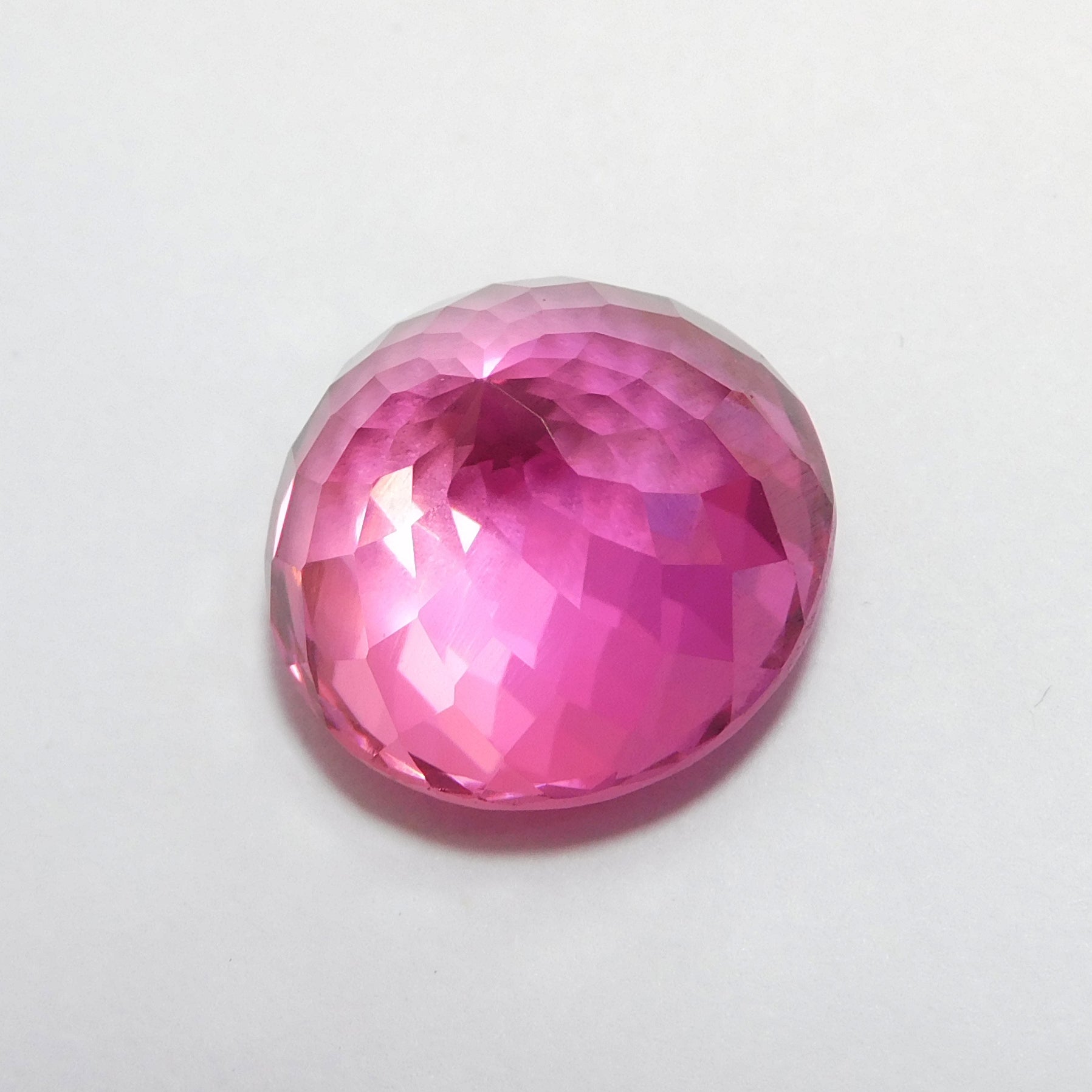 20.45 Ct CERTIFIED Natural Pink Tourmaline Round Cut Loose Gemstone Ring Size