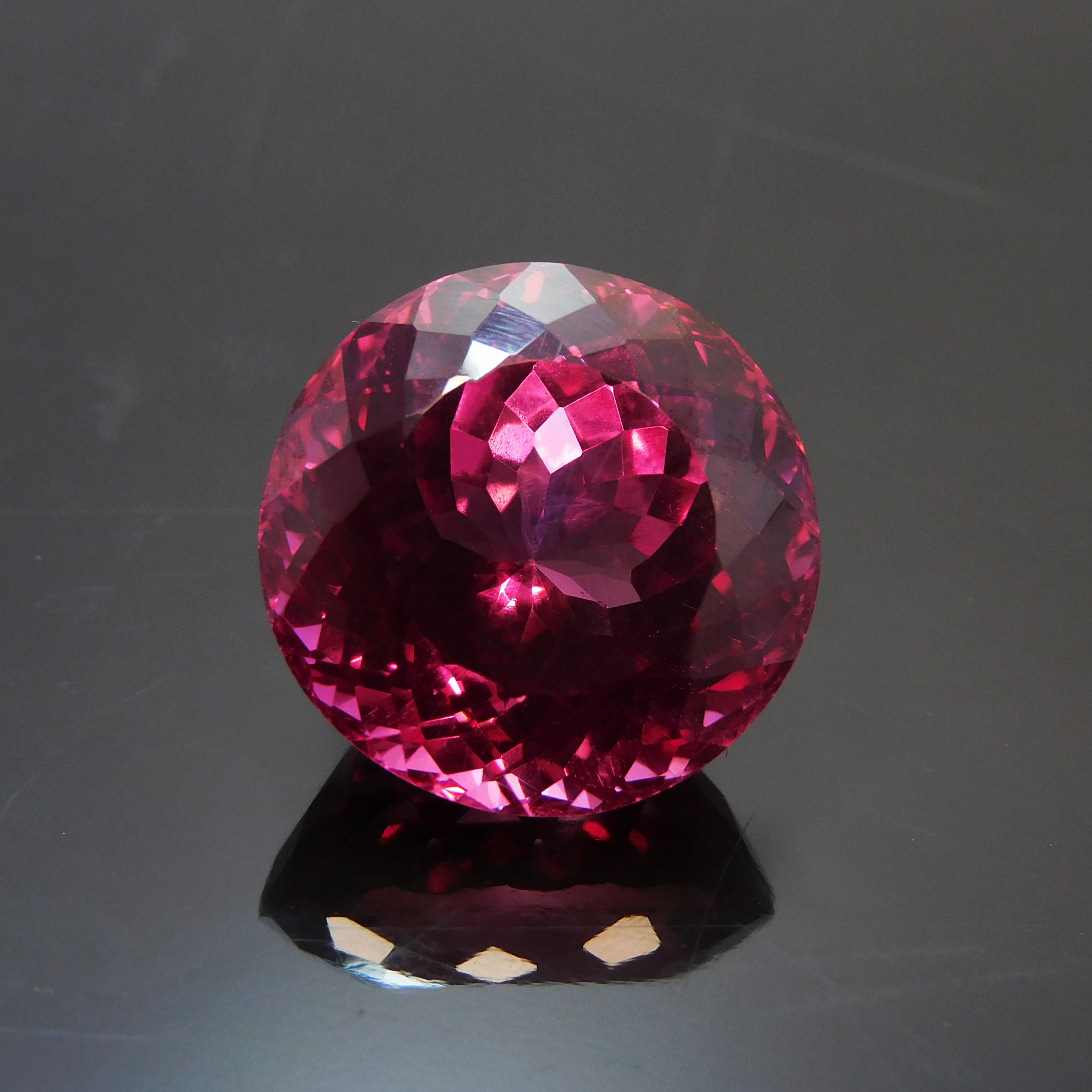 Stunning 23.70 Ct CERTIFIED Natural Pink Tourmaline Round Cut Loose Gemstone