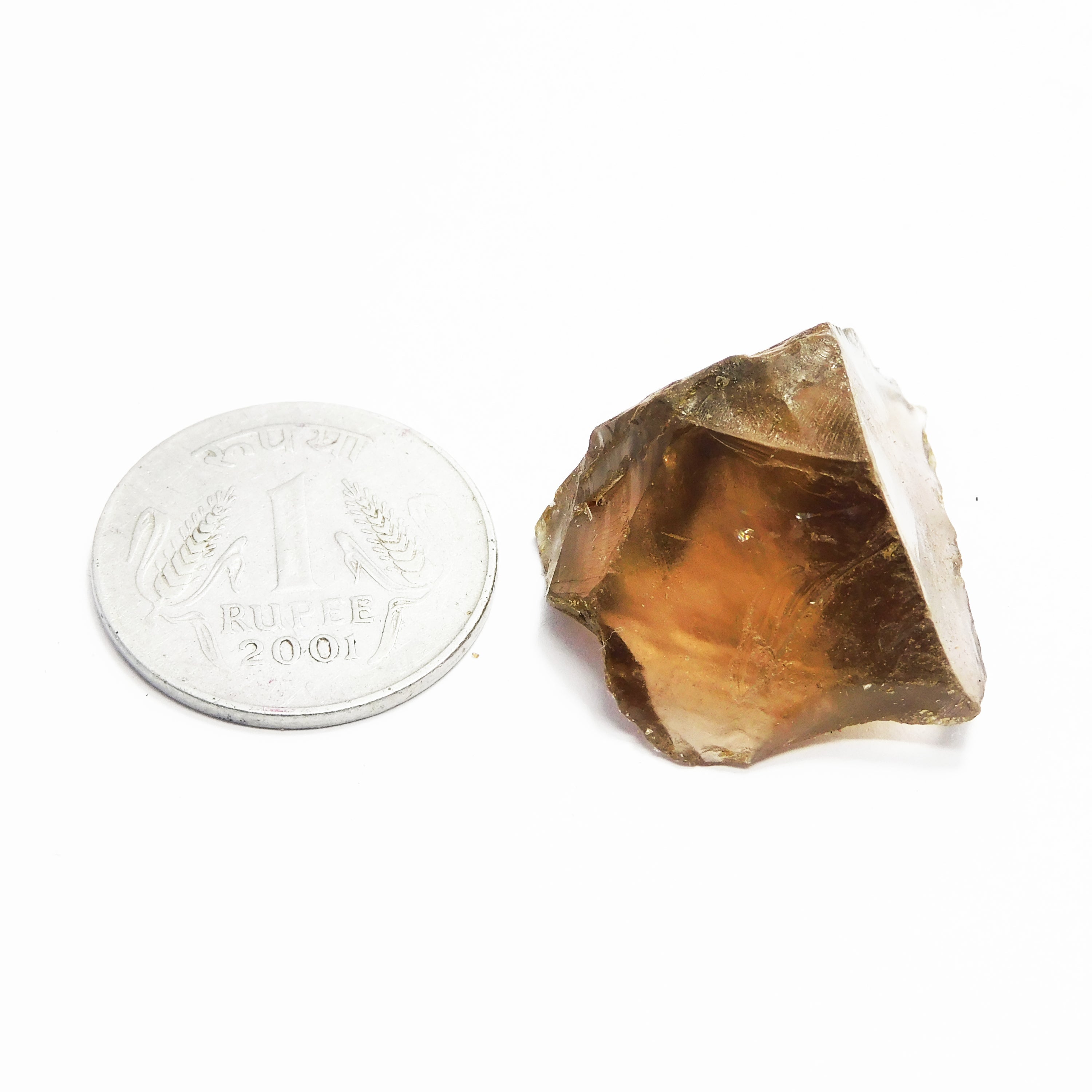 55 Carat Lab-Created Peach Color Topaz Raw Rough Loose Gemstone Certified