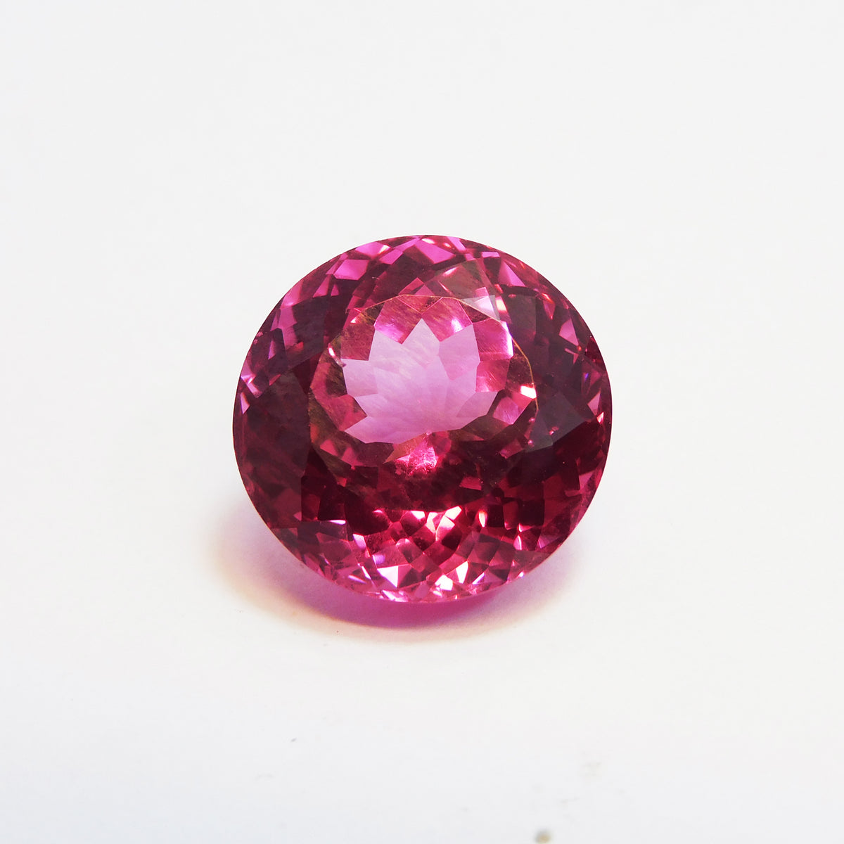 Pink Tourmaline Round Cut CERTIFIED Natural Sapphire 18.90 Ct Loose Gemstone