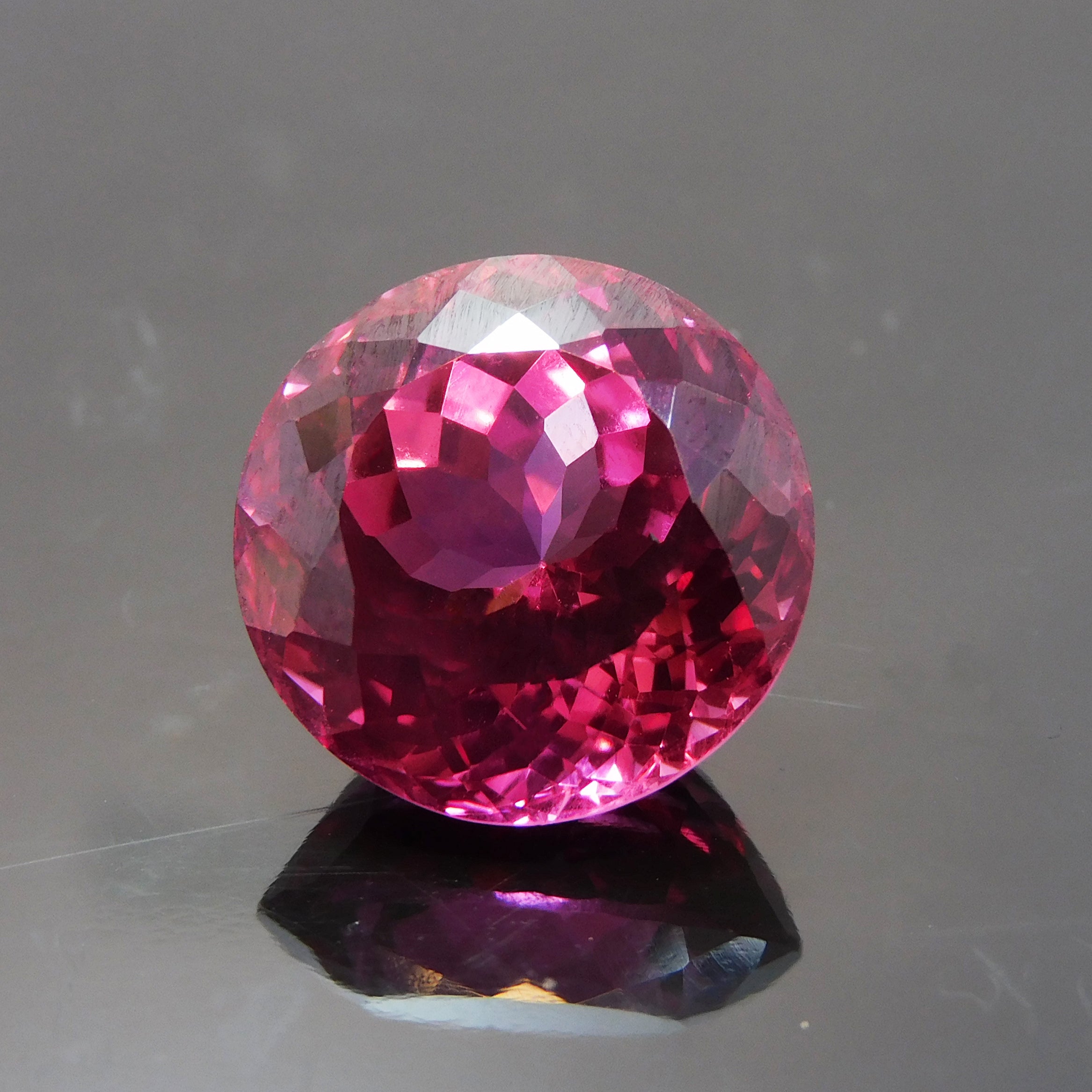 Pink Tourmaline Round Cut CERTIFIED Natural Sapphire 18.90 Ct Loose Gemstone