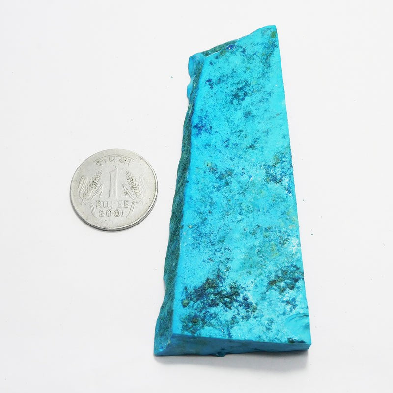 Blue Turquoise Rough Stone certified raw turquoise close up image