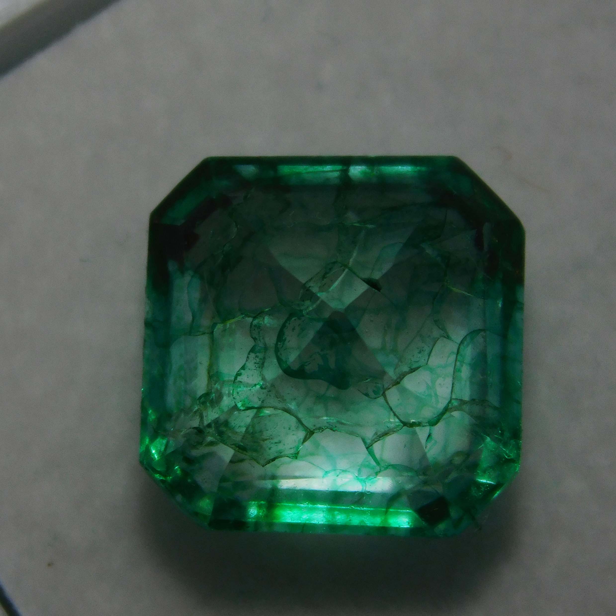 Natural Green Colombian Emerald Square Cut 7 Carat CERTIFIED Loose Gemstone