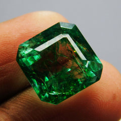 10.50 Ct Natural Emerald Green Colombian CERTIFIED Square Cut Loose Gemstone A-3914b