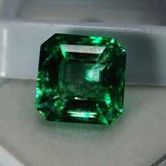 10.50 Ct Natural Emerald Green Colombian CERTIFIED Square Cut Loose Gemstone A-3914b