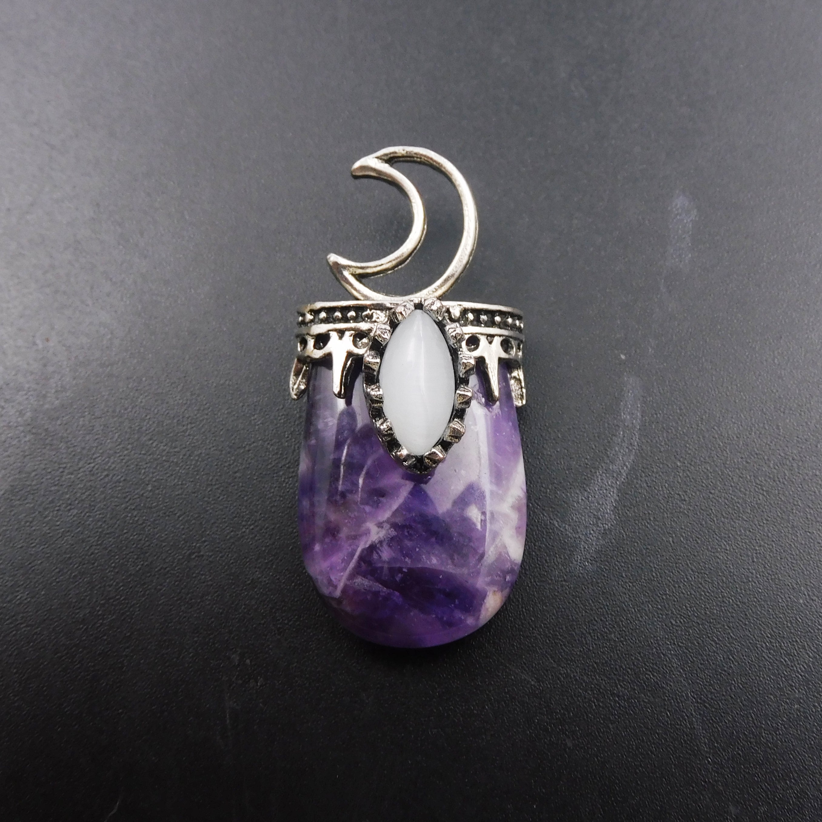 Silver-925 Pendant With Chain Purple Amethyst 122.45 Ct Natural Fancy Shape