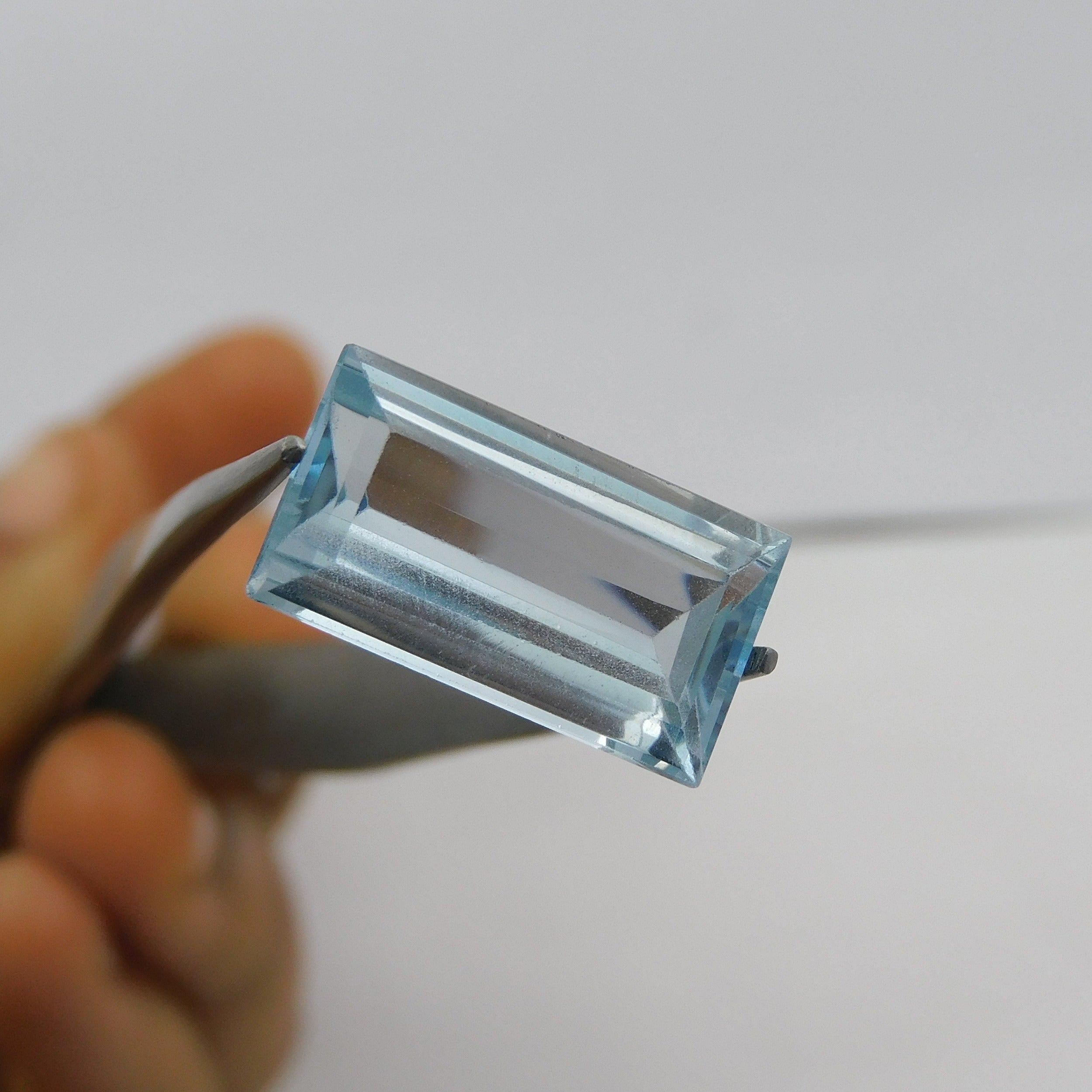 10.25 Ct Natural Blue Aquamarine Perfect Baguette Cut CERTIFIED Loose Gemstone