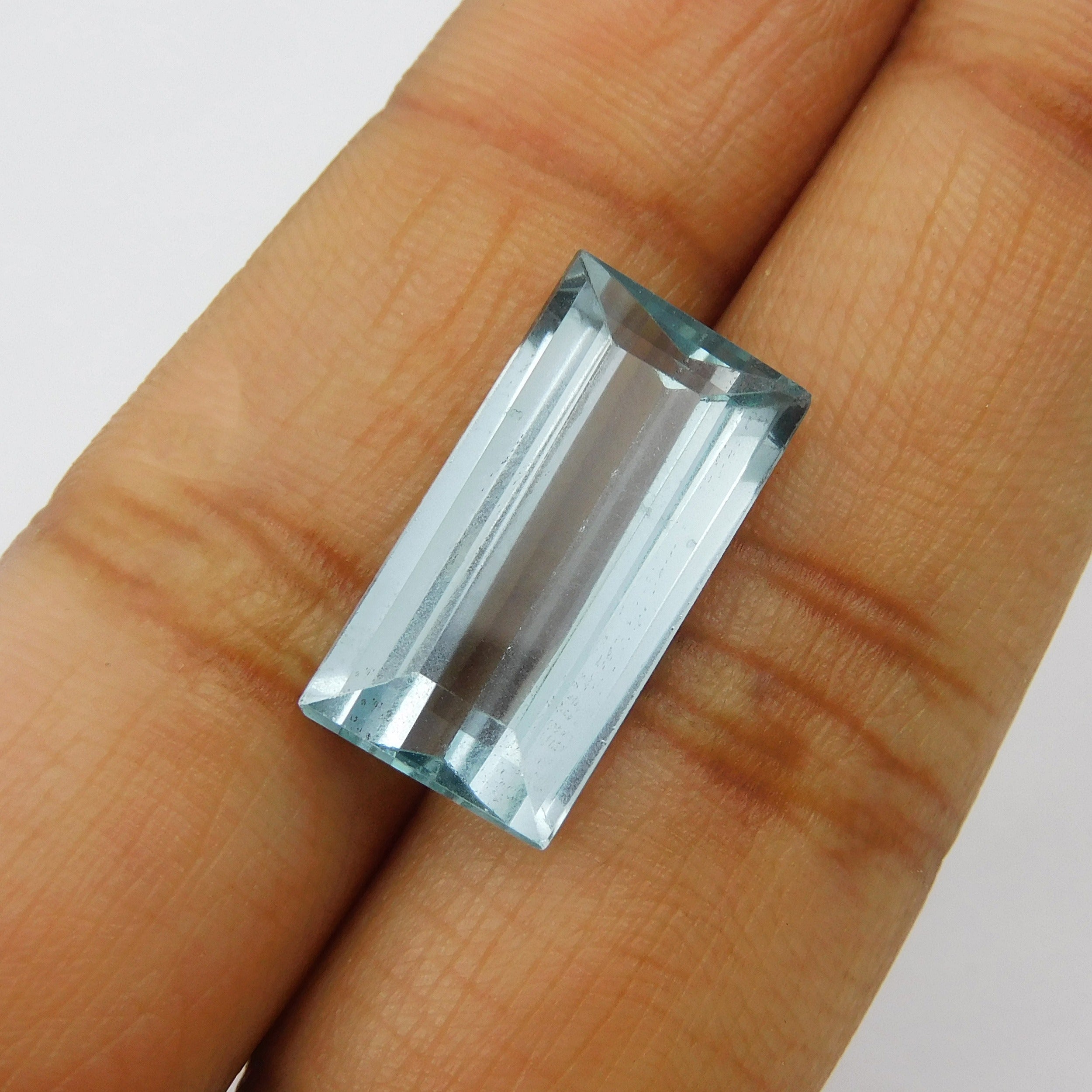 11.95 Ct Natural Blue Aquamarine Perfect Baguette Cut CERTIFIED Loose Gemstone