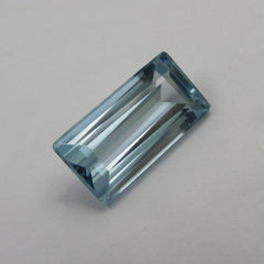 Natural Baguette Cut Loose Gemstone CERTIFIED 14.35 Ct A++ Blue Aquamarine