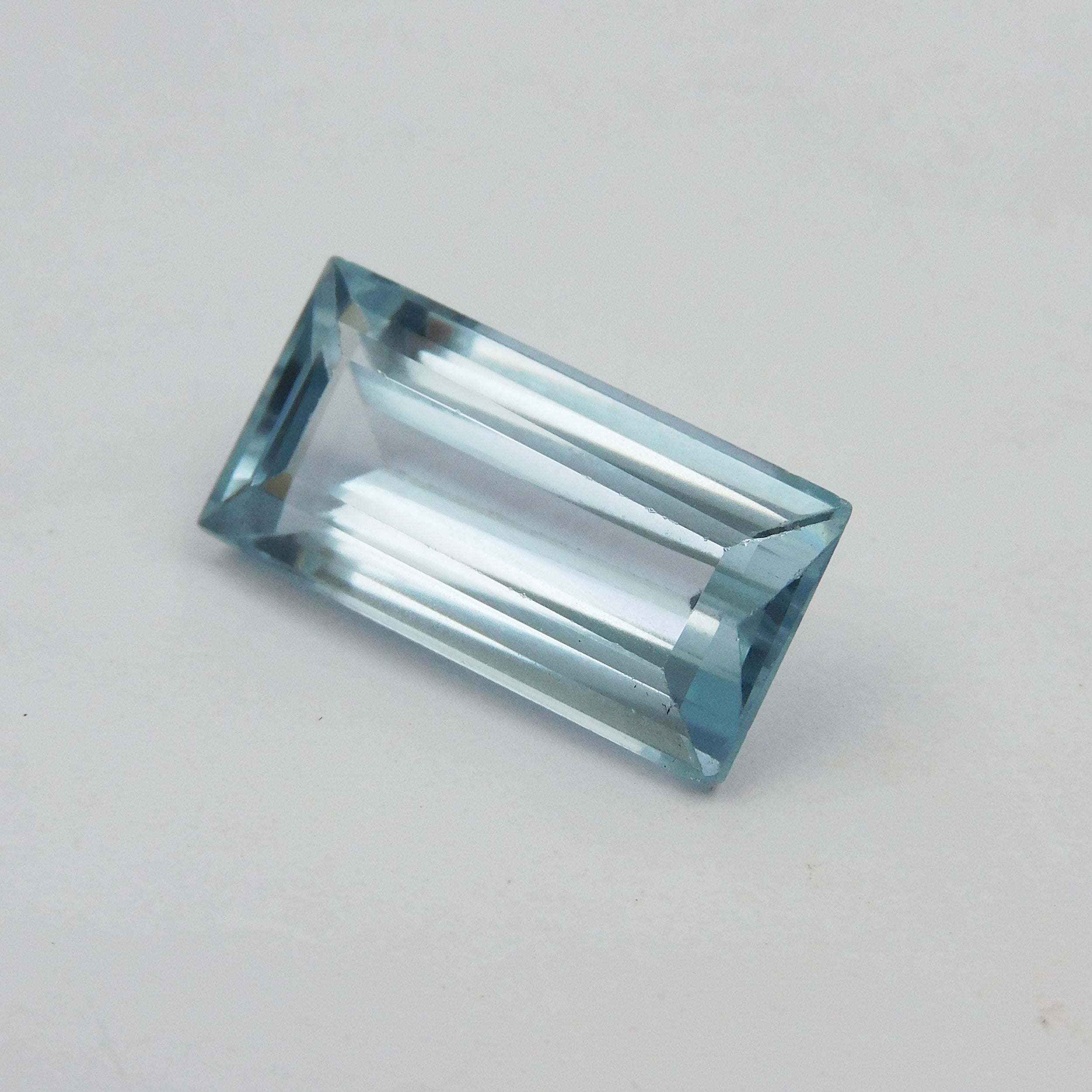 Natural Baguette Cut Loose Gemstone CERTIFIED 14.35 Ct A++ Blue Aquamarine