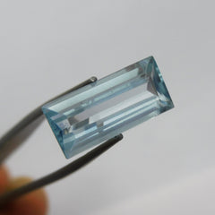 "Flawless Aquamarine "Baguette Shape Ocean 5.30 Carat Aquamarine Blue Natural Certified Loose Gemstone , Pendant Making Aqua Stone | Free Shipping Free Gift | Best Offer