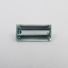 Genuine Aquamarine Jwelery Making Stone 6.88 Carat Natural Certified Baguette Shape Loose Gemstone Ocean Blue Color | Free Shipping & Gift | Go With Flaw