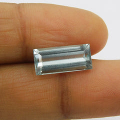 Natural Baguette Shape Aquamarine Blue CERTIFIED 3.60 Ct Loose Gemstone