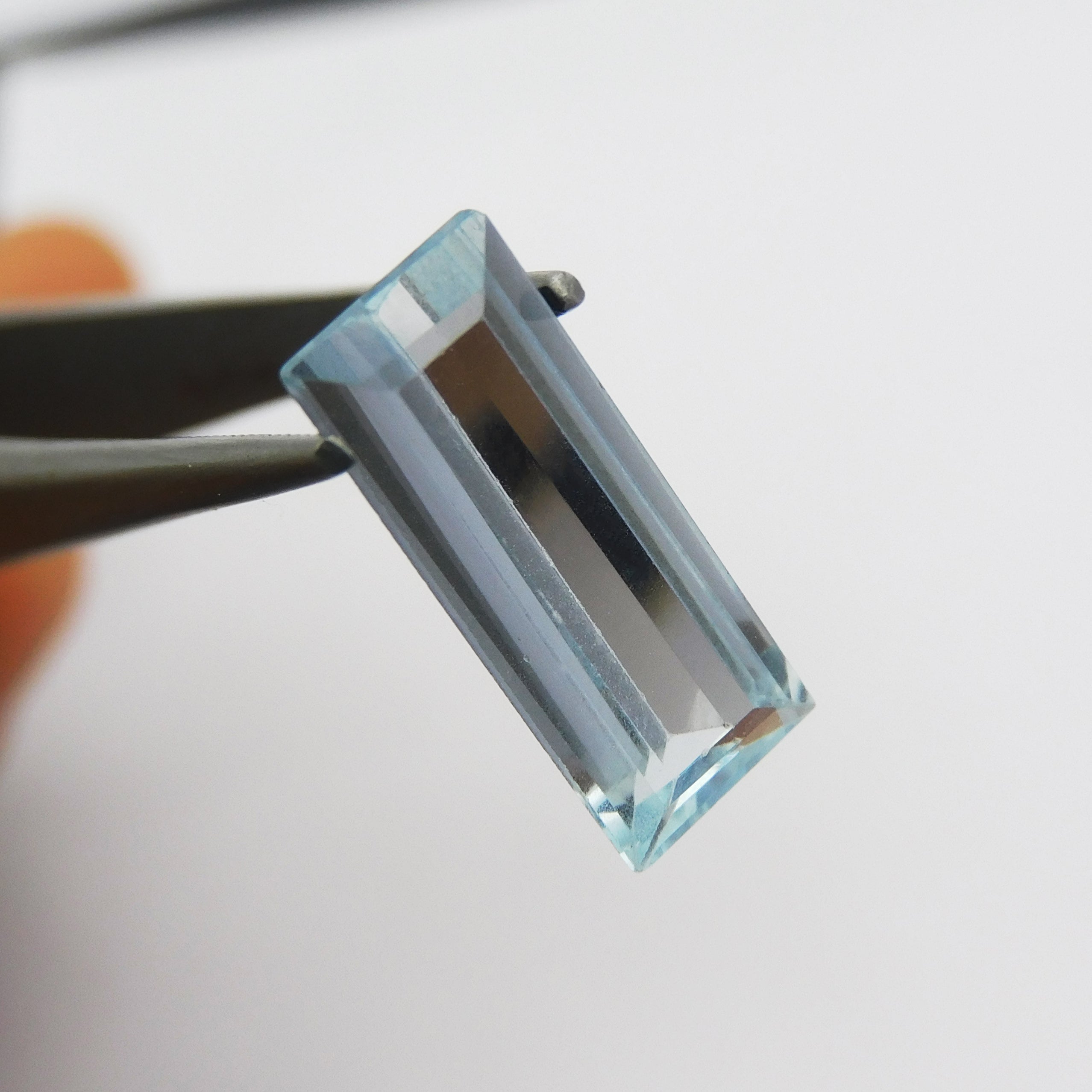 Natural Baguette Shape Loose Gemstone CERTIFIED 4.85 Ct A++ Blue Aquamarine