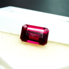 Pigeon Red Emerald Cut Natural Ruby Red 7.80 Carat Loose Gemstone Certified