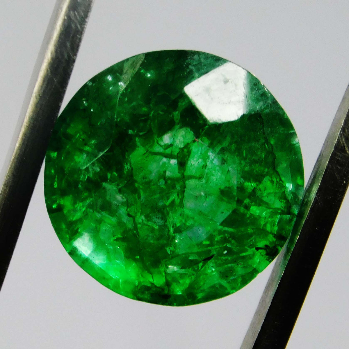 5.15 Carat Natural CERTIFIED Emerald Round Cut Green Colombian Loose Gemstone