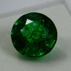 5.15 Carat Natural CERTIFIED Emerald Round Cut Green Colombian Loose Gemstone