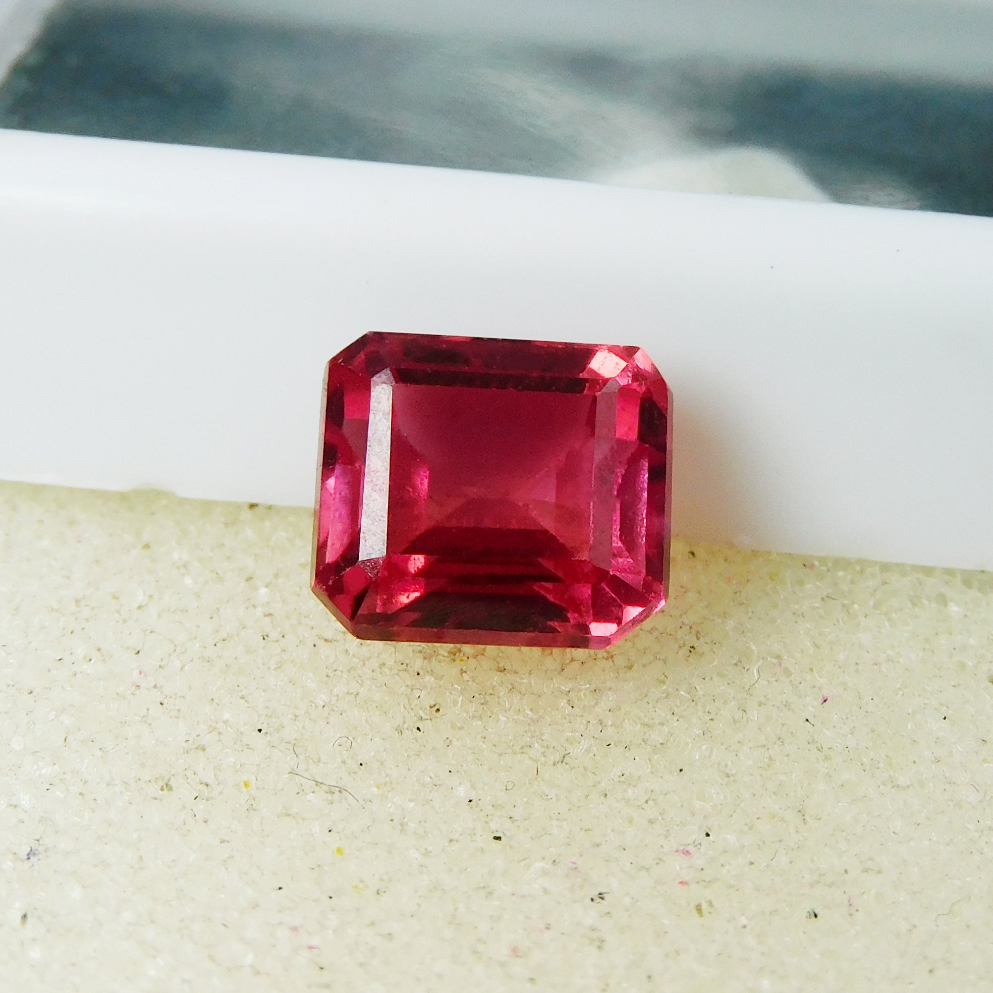 Most Beautiful Emerald Cut Sapphire !! 5.60 Carat Natural Padparadscha Sapphire Certified Loose Gemstone | Free Delivery Free Gift