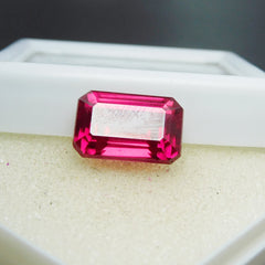 Gift For Her/ Him !! Best Offer !! 10.00 Carat Natural Red Ruby Certified Emerald Cut Loose Gemstone