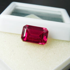 Gift For Her/ Him !! Best Offer !! 10.00 Carat Natural Red Ruby Certified Emerald Cut Loose Gemstone