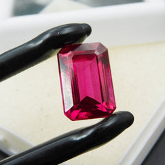 Gift For Her/ Him !! Best Offer !! 10.00 Carat Natural Red Ruby Certified Emerald Cut Loose Gemstone