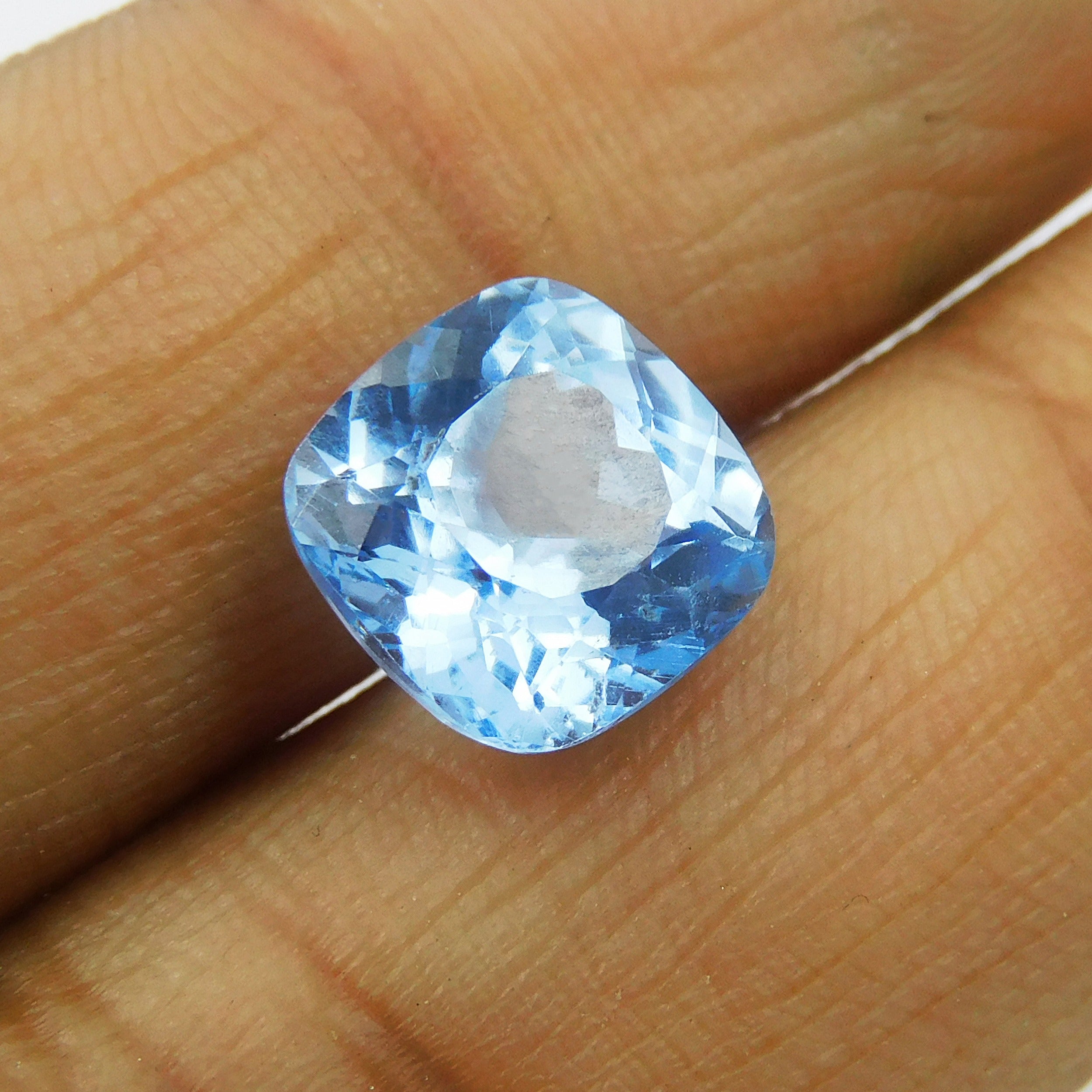 Square Cushion Shape Blue 3.85 Carat Natural Sapphire Loose Gemstone CERTIFIED