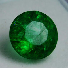 5.23 Ct Natural CERTIFIED Emerald Round Cut Green Colombian Loose Gemstone