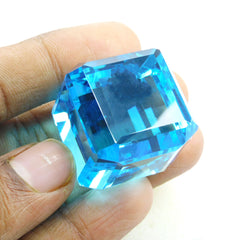 190.30 Ct Lab-Created Blue Sapphire Cube Cut Certified Loose Gemstone | Free Delivery Free Gift | Sale On Sapphire