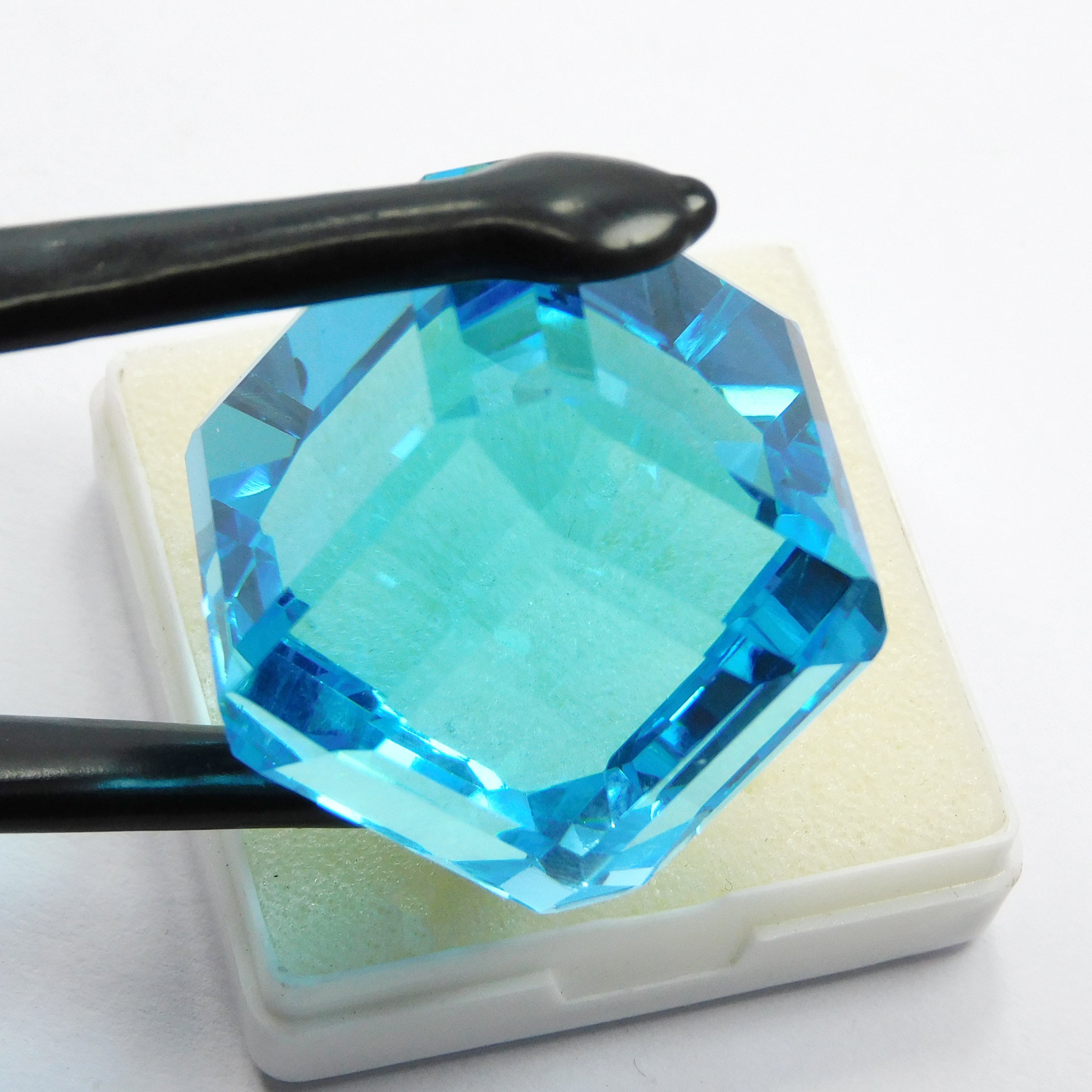 190.30 Ct Lab-Created Blue Sapphire Cube Cut Certified Loose Gemstone | Free Delivery Free Gift | Sale On Sapphire