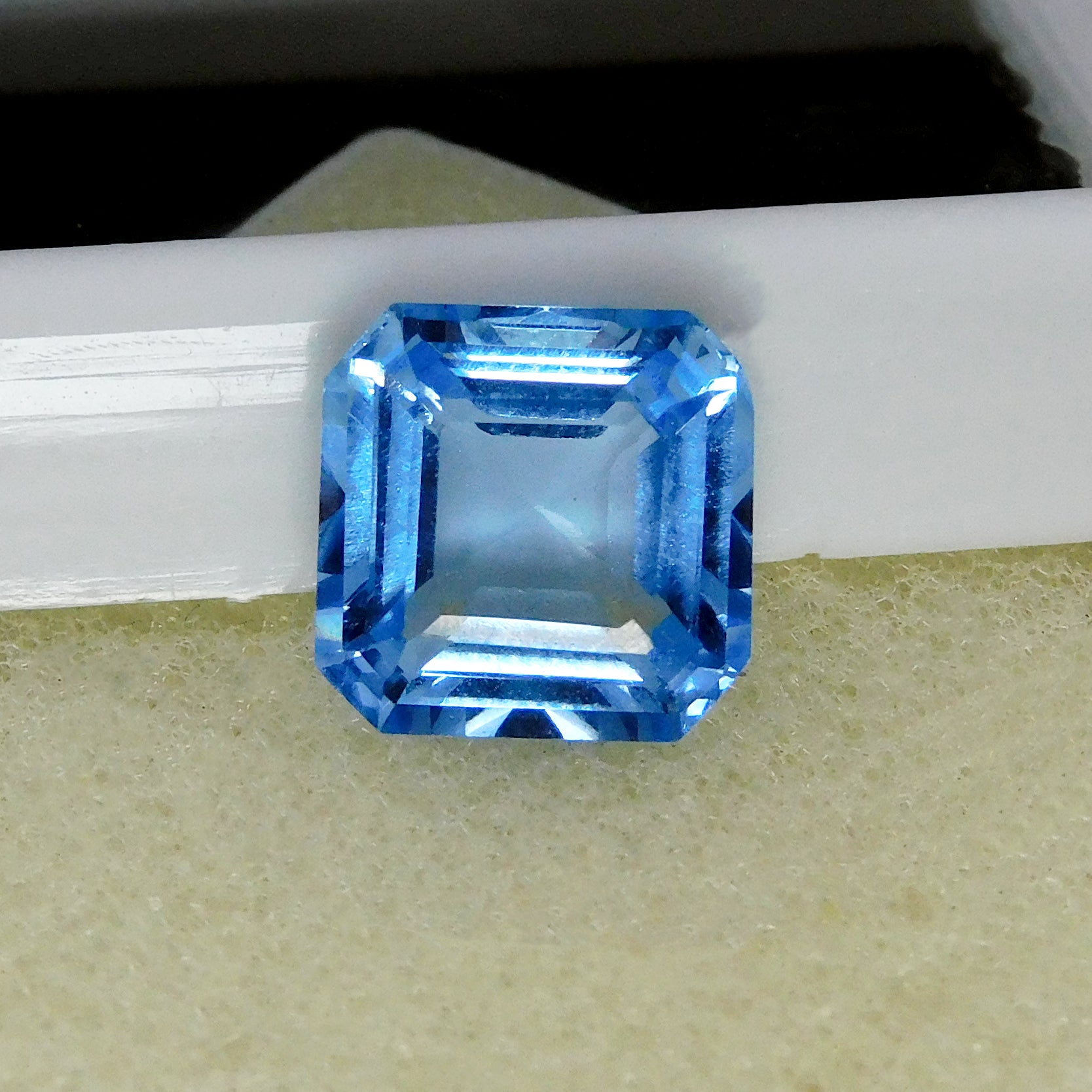 6.55 Ct Natural Blue Sapphire Square Cut Ring Size CERTIFIED Loose Gemstone