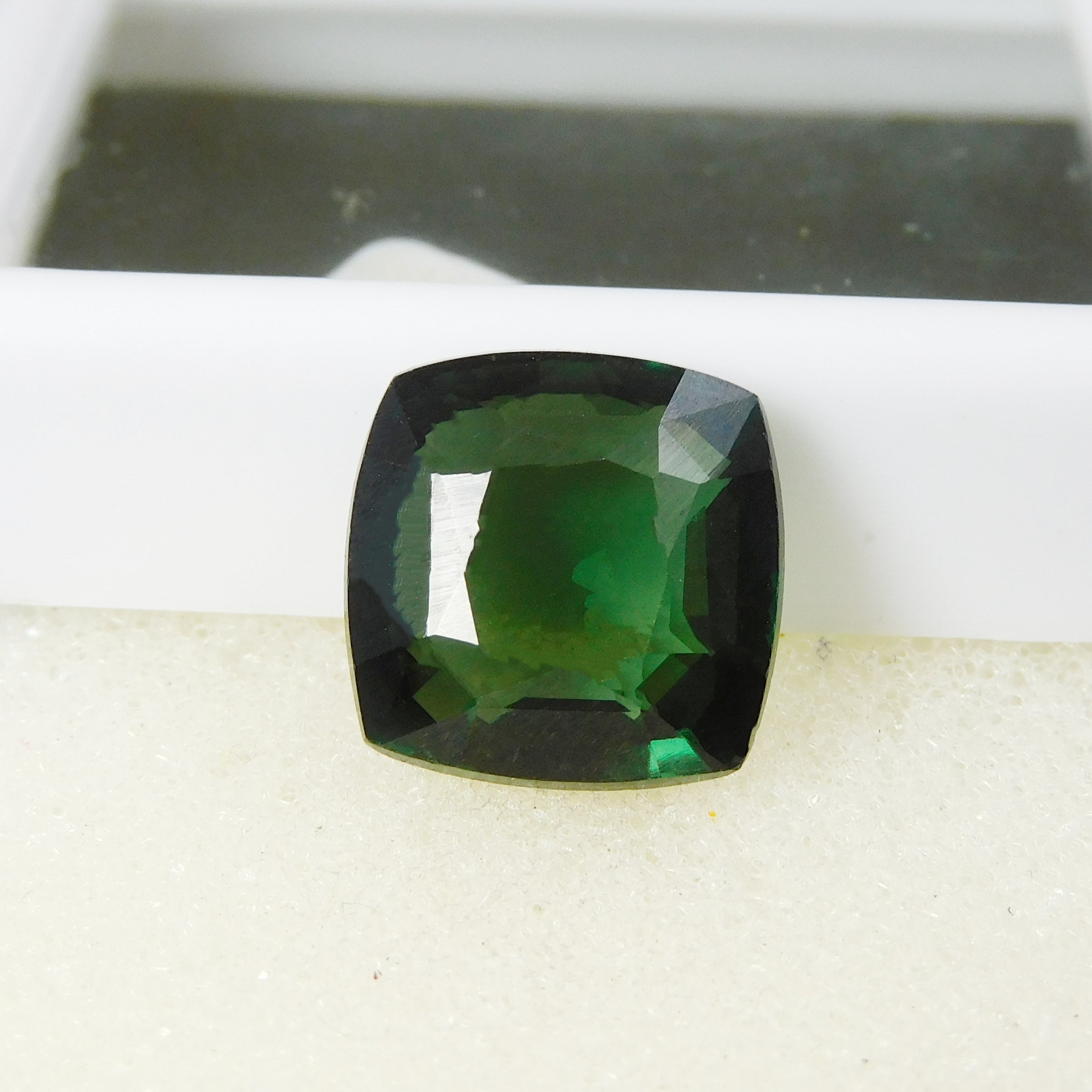 Natural Tourmaline Green Square Cushion Cut 8.45 Ct CERTIFIED Loose Gemstone