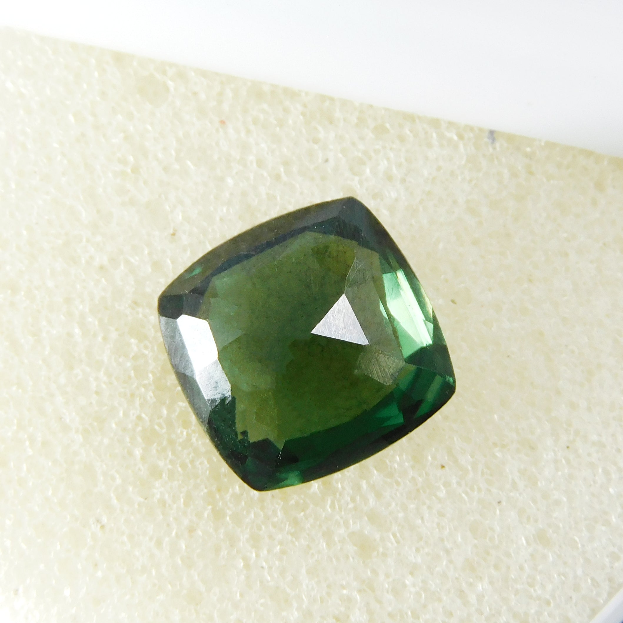 Natural Tourmaline Green Square Cushion Cut 8.45 Ct CERTIFIED Loose Gemstone