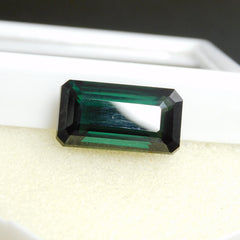 Natural 10.20 Ct Green Tourmaline CERTIFIED Emerald Cut Loose Gemstone