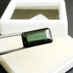 Natural 10.20 Ct Green Tourmaline CERTIFIED Emerald Cut Loose Gemstone