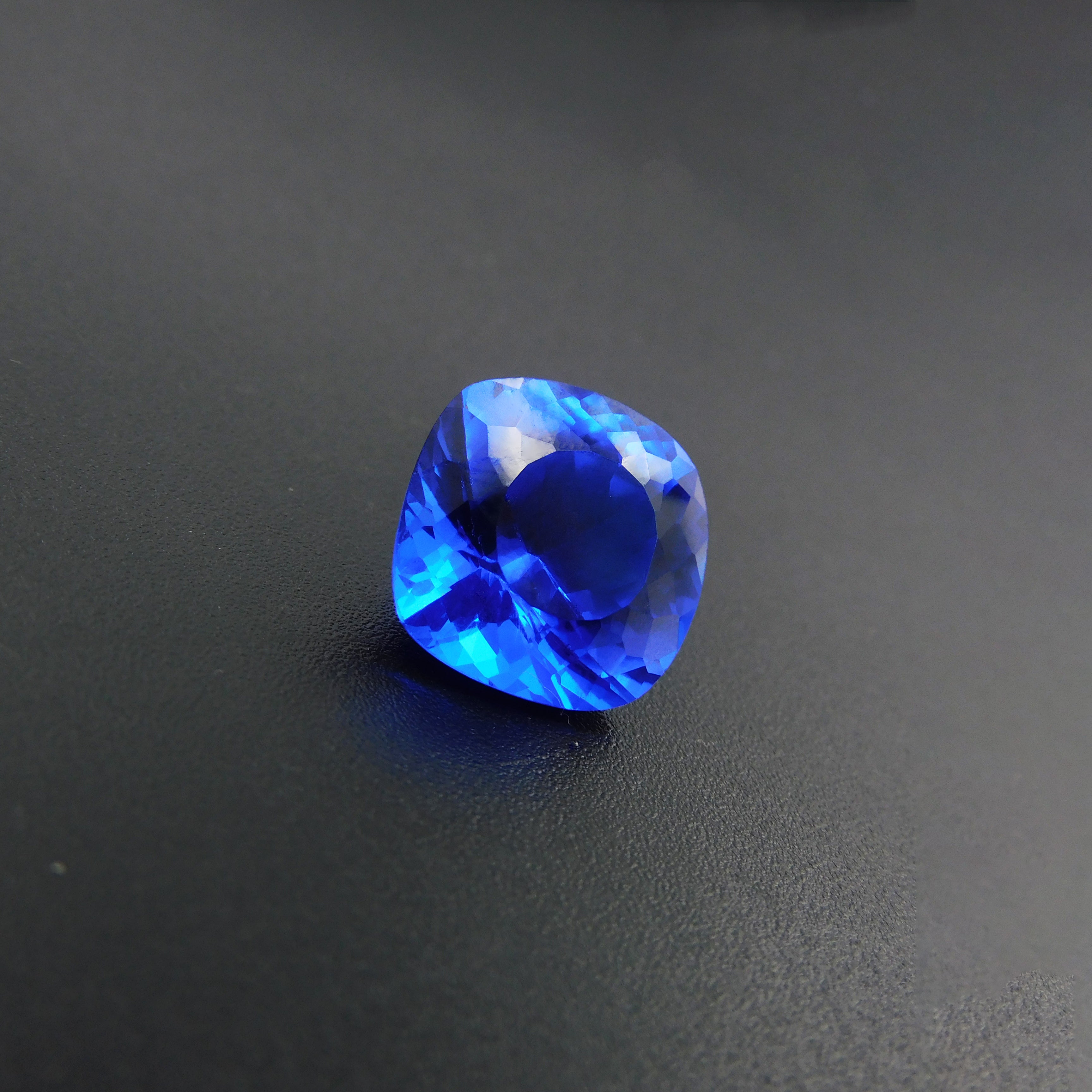 10.65 Ct Natural Blue Tanzanite Square Cushion Cut CERTIFIED Loose Gemstone