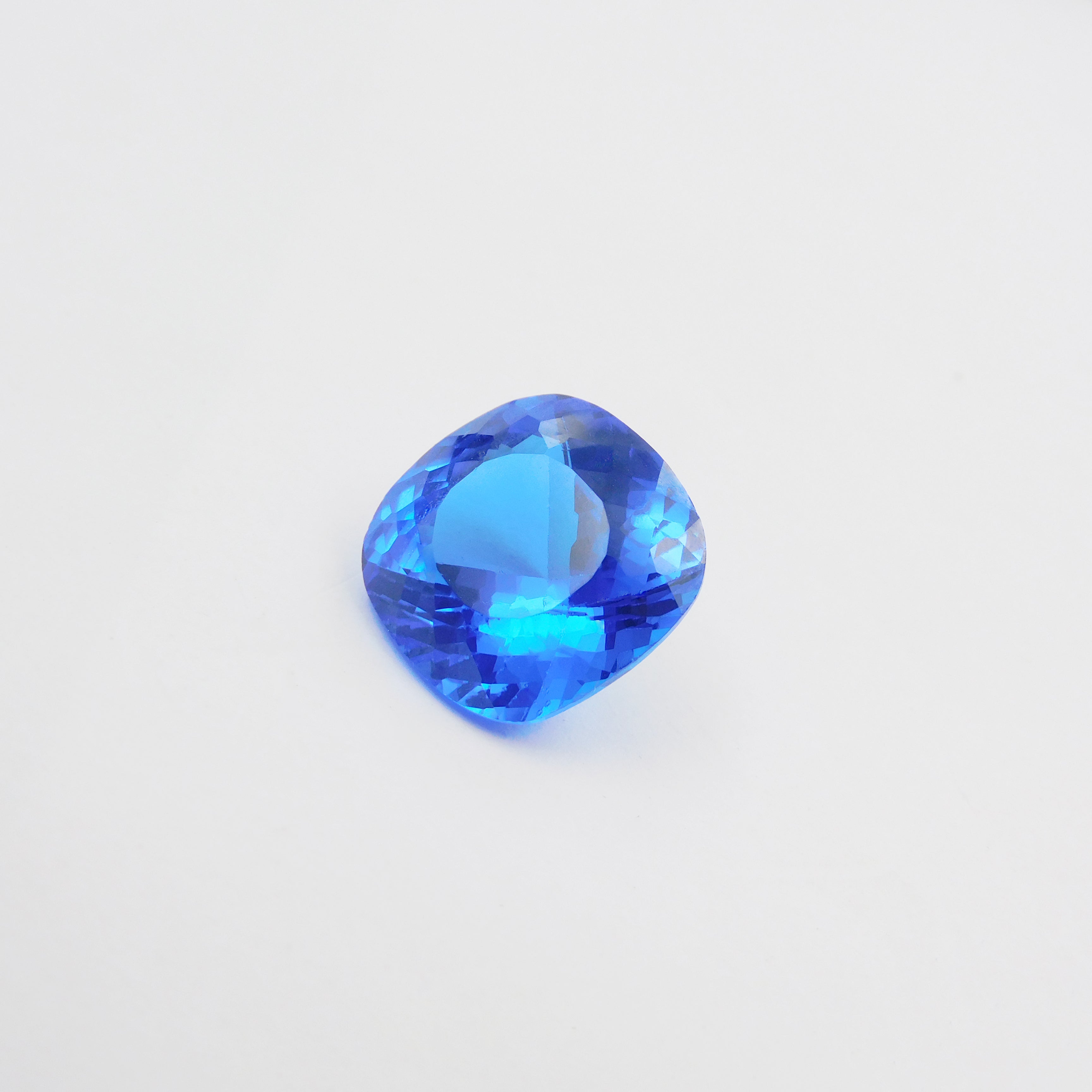 Natural Blue Tanzanite Square Cushion Cut CERTIFIED 12.85 Carat Loose Gemstone